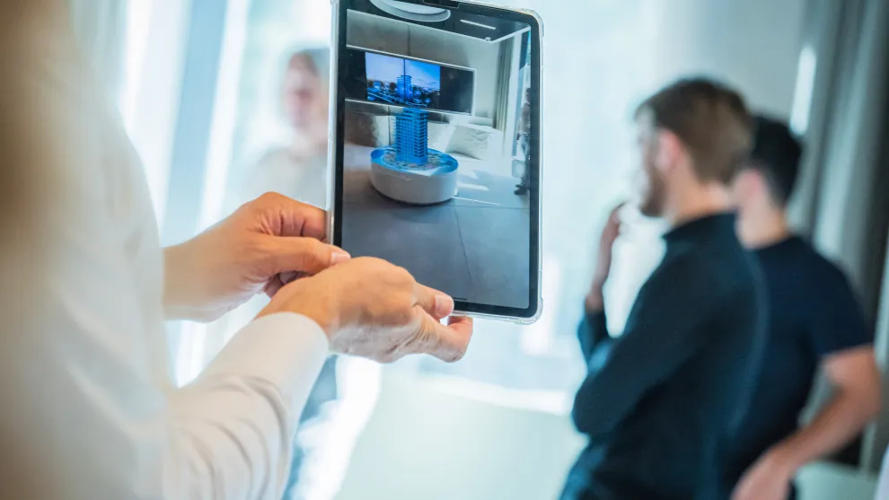 Man holding a tablet